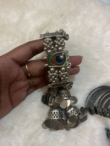 Silver Tone Bangle &amp; Bracelet Set