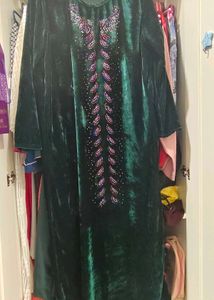 Green Velvet Gown with Embellishments xxl