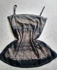 Elegant Lace Trim Cami Slip Dress