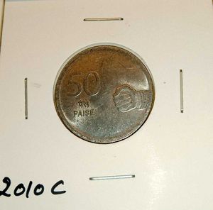 Complete Set of 50 Paise Mudra Coins (6 Pcs)