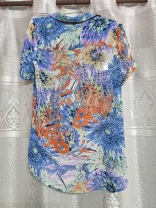 Floral Print Sheer Blouse
