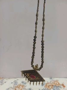 Ethnic Necklace Set with Green Beads