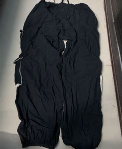 Black Cargo Pants with White Accents