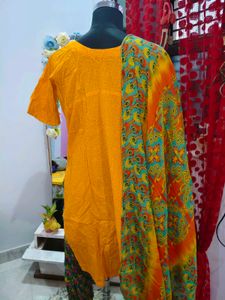 Vibrant Yellow Kurta Set with Dupatta