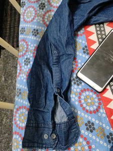 branded Denim Long Sleeve Shirt