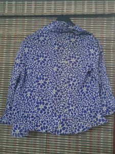 Blue Floral Ruffle Top_Korean top