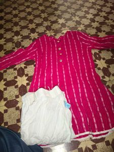 Vibrant Pink Striped Kurta