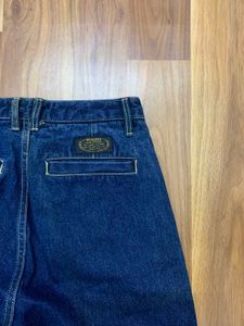 Classic Blue Wide Leg Denim Jeans