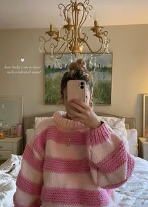 Striped Pink Knit Sweater