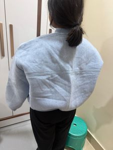 Blue Bomber Jacket- women (can be worn by size