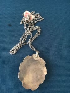 Vintage natural agate Silver Necklace