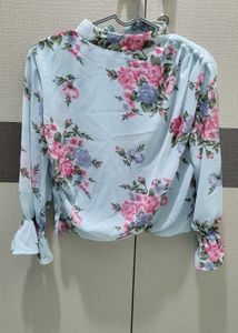 Floral Print High Neck Blouse