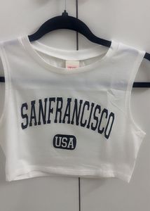 Urbanic White San Francisco USA Crop Top