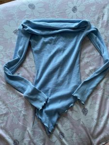 Light Blue Off-Shoulder Top