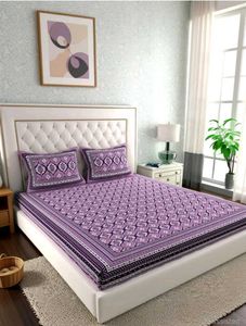 NEW Purple Geometric Print Bedsheet Set
