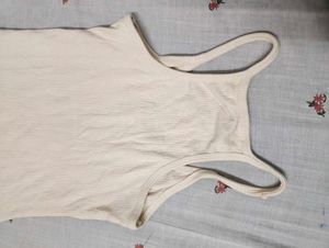 Cream Ribbed Camisole Top