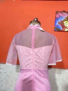 Elegant Pink Ruched Maxi Dress
