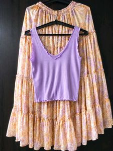 Floral Tiered Skirt and Top