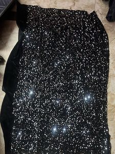 Black Sequin Blouse Piece Unstitched