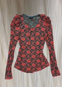 Sheer Rose Lace Top