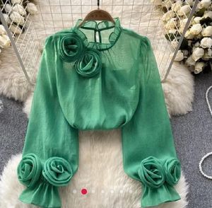 Elegant Green Floral Shirt