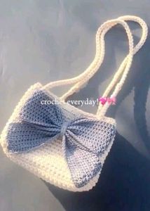 Crocheted Handbag with Bow