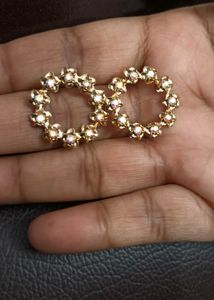 Sparkling Flower Hoop Earrings
