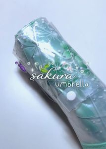 Cute mint Sakura Print Umbrella
