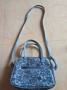 Stylish Blue Floral Handbag