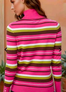 Shein Striped Turtleneck Sweater