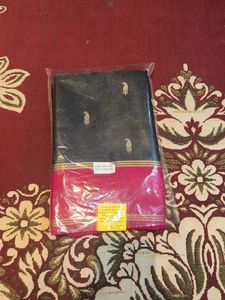 Elegant Dark Black & Pink Gajii Saree