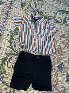 Tommy Hilfiger Striped Shirt & Shorts Set