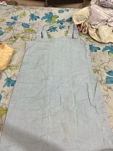 Blue Striped Pinafore Dress