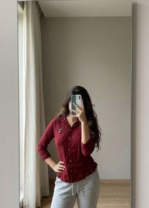 y2k slim fitted  Button-Up Shirt
