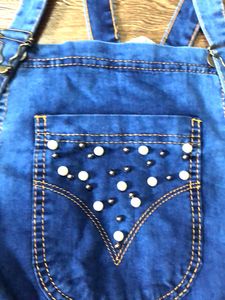 Pearl Studded Denim Dungree