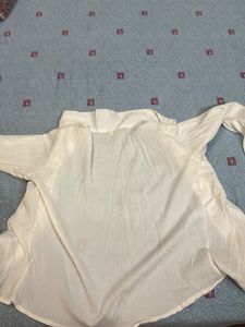 Elegant White Collared Button-Up Shirt