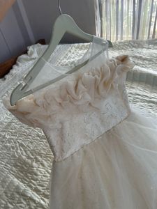 Girls Champagne gold Layered Tulle Gown