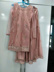 onion pink heavy garara suit
