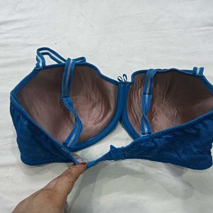 Blue🪔 Striped Bra