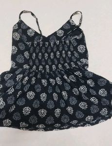 Black Paisley Print Mini Dress
