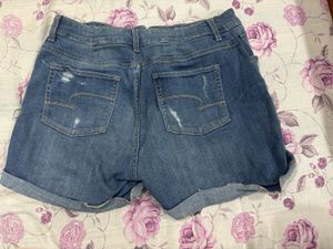 Distressed Denim Shorts