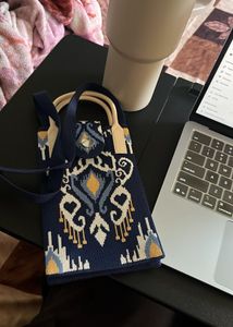 Unique Blue Embroidered Clutch Bag