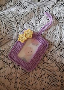 Handmade Crocheted Photo Card Holder