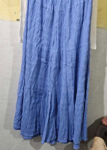 Blue Maxi Skirt palazzo with Pockets