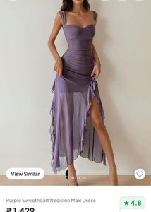 Elegant Lavender Sweetheart Neckline Maxi Dress