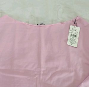 Pink Long Sleeve Flared Top