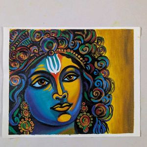 Abstract Krishna Art Painting on Canvas sheet