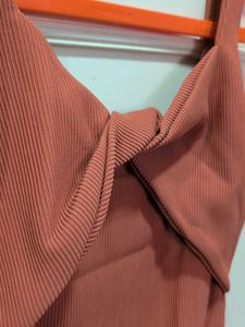 Ribbed Twist Front Dress