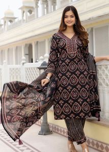 Pure Cotton Stylish Printed Kurta Set with Dupatta