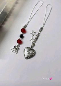 Cute Heart & Spider Charms Keychain (90 each)